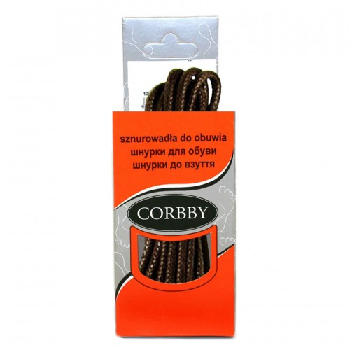 Шнурки для обуви 100см. круглые тонкие с пропиткой (012 - коричневые) CORBBY арт.corb5313c